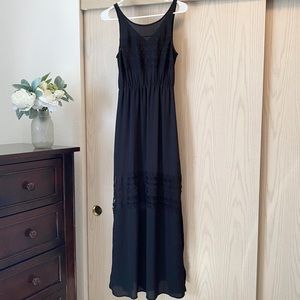 H&M Divided Black Maxi Dress with Lace Accents | 6